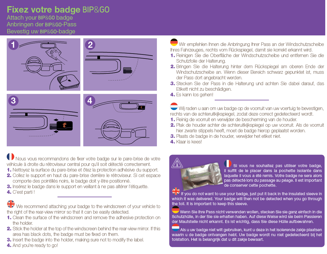 Support badge autoroute télépéage TRP4010 adhésif 3M -  France