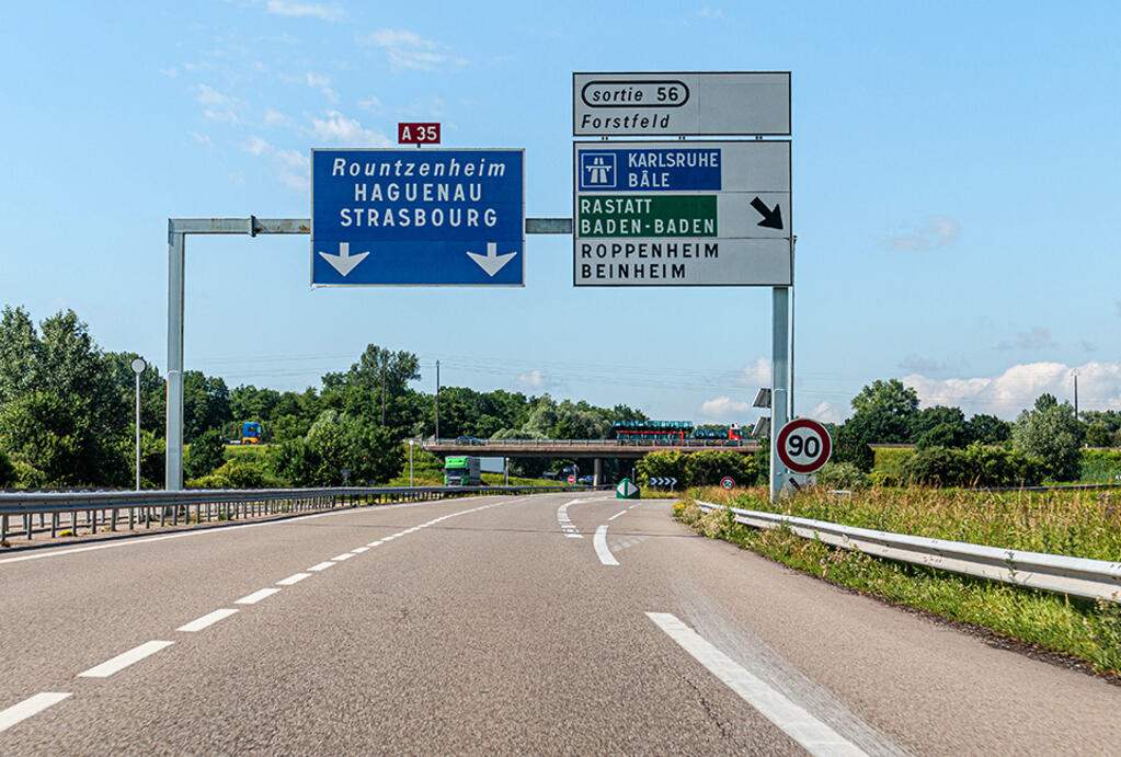 Die Autobahn A35 in Frankreich.